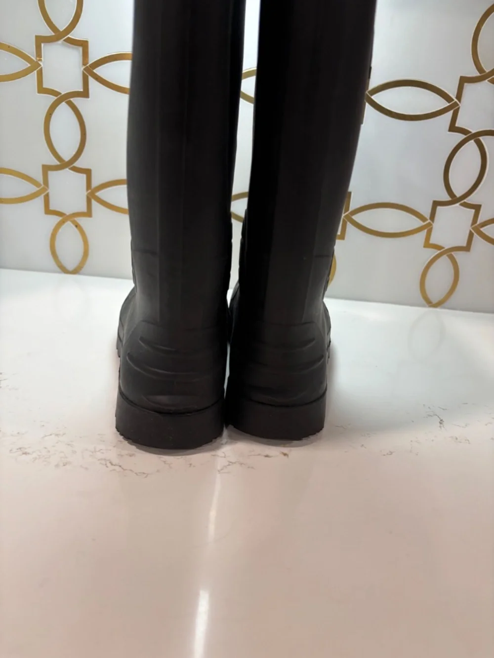 Men’s Black Rubber Work Steel Toe Boots Cooper Fit Soles Size 10 🔥
